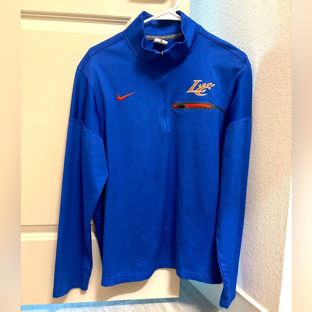 Nike DriFit Quarter Zip Royal Blue and Orange Size Medium